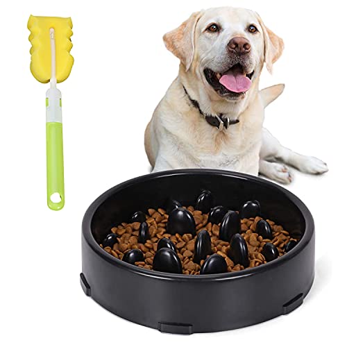 Comedero Perro Gato, Perro de Mascota Slow Food Bowl, Antideslizante Alimentacion Plato alimentador Tazon Comedero,Bebedero Cuenco,ralentizar la Ingesta de Alimentos (a)