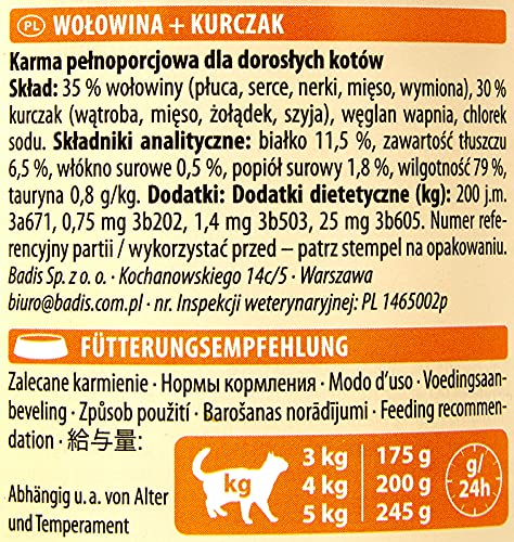 Comida para gatos animonda Carny Adult, comida húmeda para gatos adultos, vacuno + pollo, 6 x 200 g