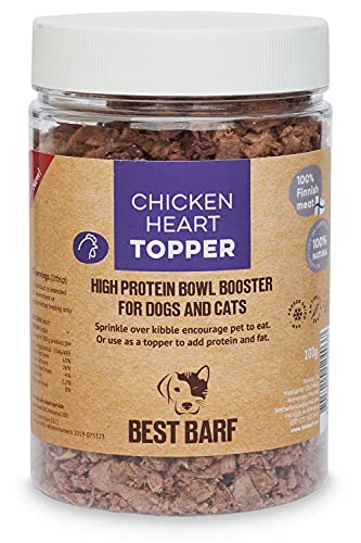 Corazón de Pollo BEST BARF 100g Refuerzo del Tazón Alto en Proteínas para Perros y Gatos