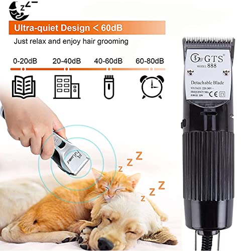 Cortapelo para Mascotas Perros Y Gatos, Bajo Ruido Y Vibración, Maquina De Cortar Pelo para Perros,Eléctrico Mascota Máquina De Aseo con Cable De 2.8M para Todas Las Mascotas