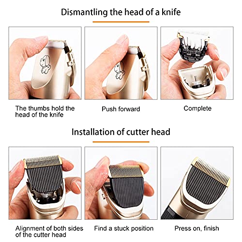 Cortapelos Para Perros, Cortapelos Para Mascotas Perros y Gatos，Bajo Ruido y Vibración,Inalámbrico y fácil de usar,4 Peines, Profesional y Bonito