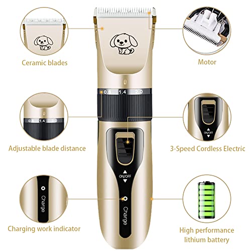 Cortapelos Perros Profesional,SIMSPEAR Eléctrico Perros Maquinillas Dog Clippers Cortapelos para Mascotas y Gatos Mascotas,Inalámbrico Carga Rápida y Bajo Ruido para Perros,Gatos y Otros Animales