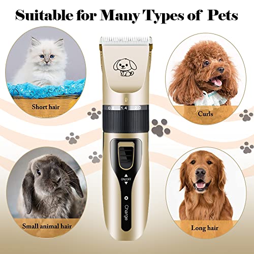 Cortapelos Perros Profesional,SIMSPEAR Eléctrico Perros Maquinillas Dog Clippers Cortapelos para Mascotas y Gatos Mascotas,Inalámbrico Carga Rápida y Bajo Ruido para Perros,Gatos y Otros Animales