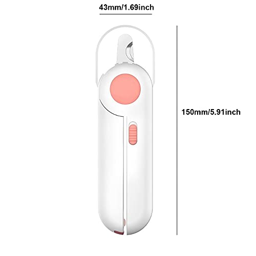 Cortauñas para gatos, cortaúñas para mascotas con luz LED, recortadoras con protector de seguridad para evitar el corte excesivo, lima de uñas gratis para cobayas, cachorro, gatito,conejo,rosa pájaro