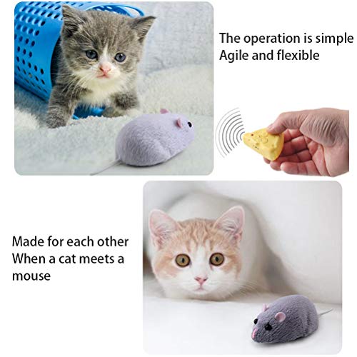 COTTILE Rata de Control Remoto inalámbrico eléctrico con Control Remoto, ratón, para Gato, Juguetes, ratón de Peluche, Juguetes para Caza