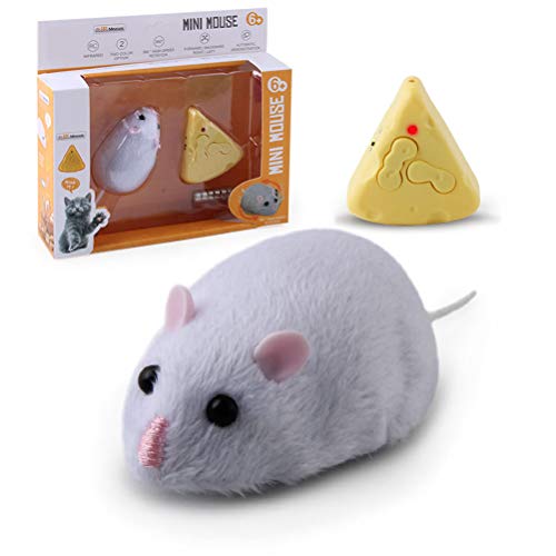 COTTILE Rata de Control Remoto inalámbrico eléctrico con Control Remoto, ratón, para Gato, Juguetes, ratón de Peluche, Juguetes para Caza