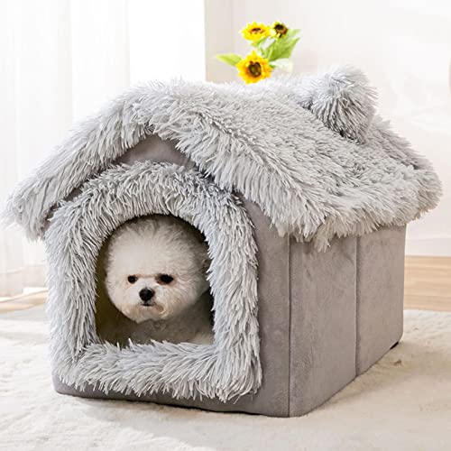 Cowslip Casa para gatos de invierno - Caseta para mascotas totalmente cerrada, cálida, pequeña cama para gatos para interior y exterior en general