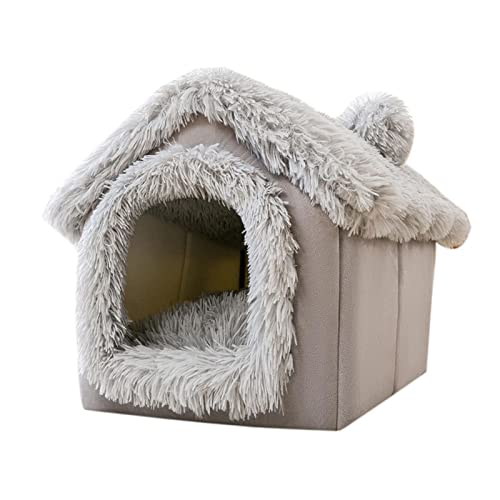 Cowslip Casa para gatos de invierno - Caseta para mascotas totalmente cerrada, cálida, pequeña cama para gatos para interior y exterior en general