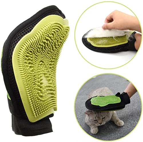 Crea Ebe - Guante de aseo para perros y gatos, cepillo delicado y masajeador para la eliminación del vello de los animales domésticos. (negro)