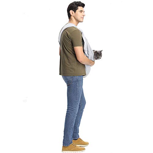 CUBY bolsa de mensajero de manos libres para mascotas de doble cara, suave y cómoda, adecuada para cachorros, gatitos, conejos, pan doble, bandolera (no ajustable)