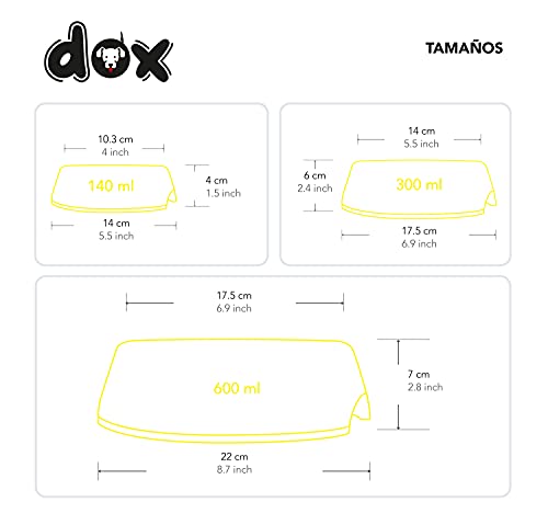 DDOXX Comedero Antivoracidad Perro, Antideslizante | Muchos Colores y Tamaños | para Perros Pequeño, Mediano y Grande | Bol Accesorios Melamina Gato Cachorro | Blanco, 140 ml