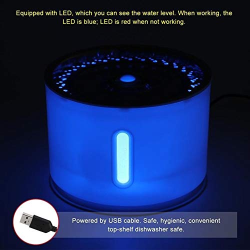 DDSP Gato Automática Fuente del Animal Doméstico Potable Agua Dispensador Perro LED Eléctrico Alimentador del Gato Fuente Bebida Filtro USB Powered Durable (Color : Black, Size : S)