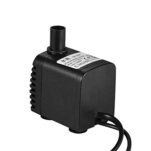 Decdeal - 600L/H 8W Bomba de Agua Sumergible con 4 Leds Luces Ultrasilencioso para Acuario Pecera Fuente de Sobremesa Hidroponía 4.9ft (1.5m) Cable de Alimentación