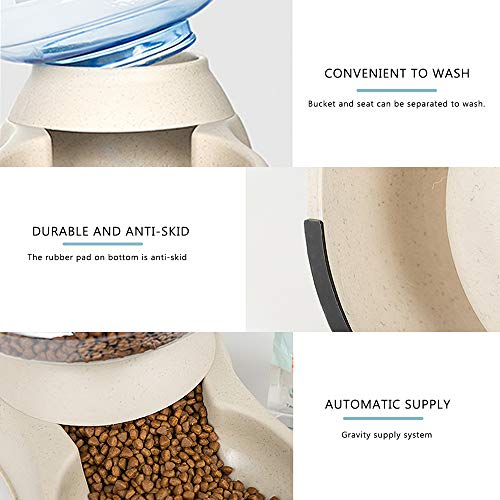 Decdeal Comederos Automáticos de Alimentos para Perros y Gatos Dispensador para Mascotas 3.75L