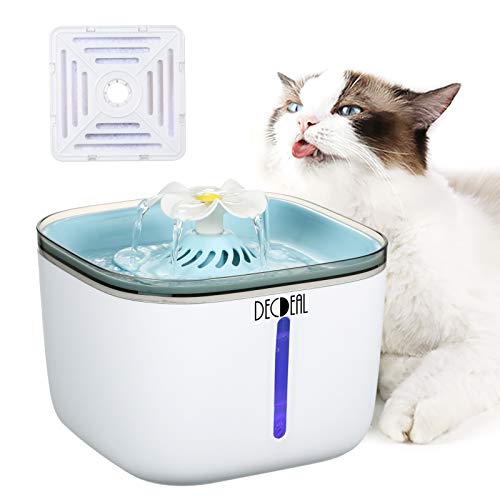 Decdeal Filtro para Fuente de Agua Automática para Gatos, Bebedero Eléctrico para Mascotas, Dispensador de Accesorios (5 Piezas)