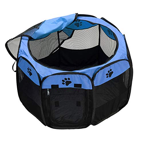 Decdeal - Parque para perros, estanco, plegable, portátil, para mascotas, al aire libre, Oxford, ejercicio para tienda de campaña, casa para perros, gatos, conejos
