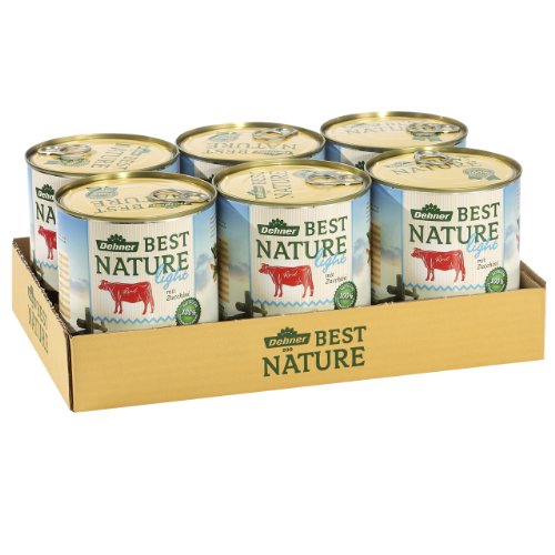 Dehner Best Nature - Comida para Perros Ligera, Vacuno con calabacín, 6 x 800 g (4,8 kg)