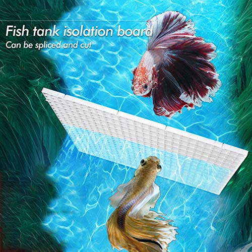 Demason 5 Pcs Divisor de Acuario, Rejilla Divisora Acuario, para Tanques de Acuario, Divisor de Aislamiento para Peceras, Separador de Bandeja para Peces, con 10 Ventosas Divisorias (Blanco)