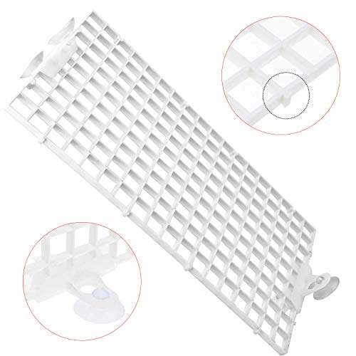 Demason 5 Pcs Divisor de Acuario, Rejilla Divisora Acuario, para Tanques de Acuario, Divisor de Aislamiento para Peceras, Separador de Bandeja para Peces, con 10 Ventosas Divisorias (Blanco)