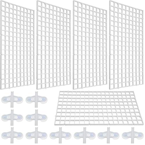 Demason 5 Pcs Divisor de Acuario, Rejilla Divisora Acuario, para Tanques de Acuario, Divisor de Aislamiento para Peceras, Separador de Bandeja para Peces, con 10 Ventosas Divisorias (Blanco)