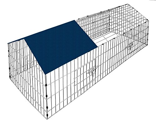 Deuba Jaula para Conejos y Animales pequeños Corral con 2 Puertas y Parasol Desmontable 180x175cm
