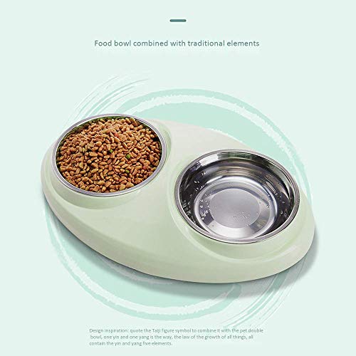 DFBGL Tazón Doble siamés de Doble Uso Tazón para Gatos Tazón Doble para Beber automático Tazón para Lavabo para Gatos Tazón para arroz Tazón para Gatos Tazón para Comida Lenta