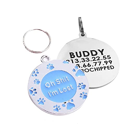 DHDHWL Placas Identificación 1pcs de grabado personalizado animal doméstico del gato etiqueta del nombre del collar de perro etiqueta de accesorios Placa de características anti-perdida colgante llave