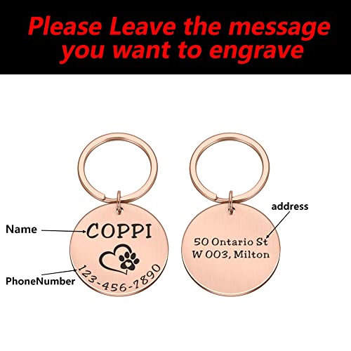 DHDHWL Placas Identificación Perros 1pcs mascota IDENTIFICACIÓN Etiquetas Accesorios for cuello de perro PET PERROS NOMBRES DE PERROS Etiquetas Anti-perdidas Personalizado Perro Perro Puppy Colgante g
