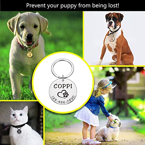 DHDHWL Placas Identificación Perros 1pcs mascota IDENTIFICACIÓN Etiquetas Accesorios for cuello de perro PET PERROS NOMBRES DE PERROS Etiquetas Anti-perdidas Personalizado Perro Perro Puppy Colgante g