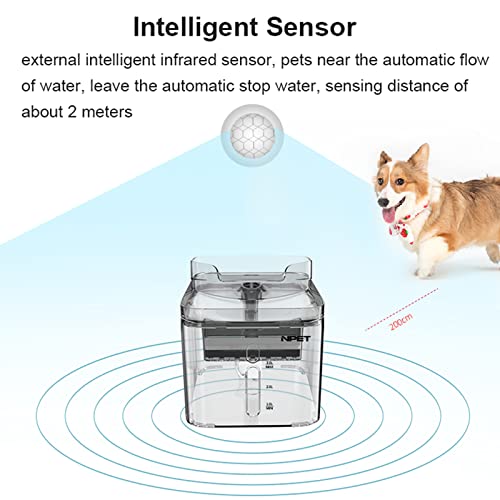 DHYBDZ Fuente de Agua para Gatos con Calentador, Fuente de Agua para Mascotas con Sentido inalámbrico con Bomba súper silenciosa, dispensador Inteligente para Agua Potable para Perros
