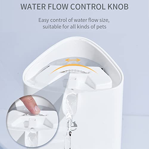 DHYBDZ Fuente de Agua para Gatos de 3 l, Fuente de Agua automática para Mascotas con 4 filtros, iluminación LED y Flujo de Agua Ajustable, dispensador de Fuente para Mascotas,1.5L