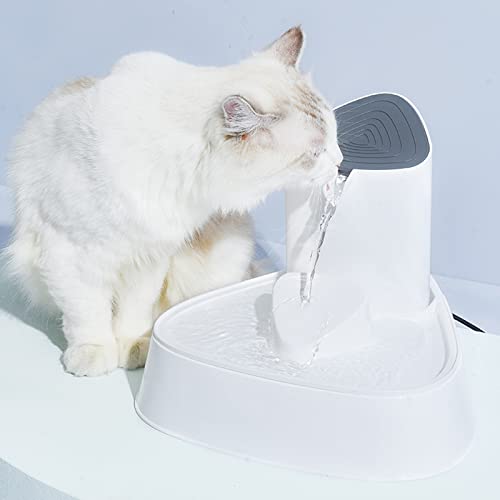 DHYBDZ Fuente de Agua para Gatos de 3 l, Fuente de Agua automática para Mascotas con 4 filtros, iluminación LED y Flujo de Agua Ajustable, dispensador de Fuente para Mascotas,1.5L