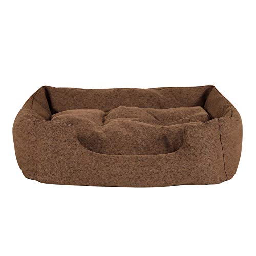 Dibea DB00741, Cama para Perro (Tela Mezcla) cojín de Piso Reversible, 80 x 60 cm, marrón (mas Colores y tamaños)