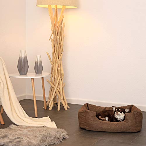 Dibea DB00741, Cama para Perro (Tela Mezcla) cojín de Piso Reversible, 80 x 60 cm, marrón (mas Colores y tamaños)