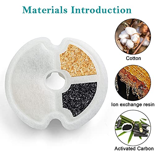 Diealles Shine Filtros Fuente para Gatos, Paquete de 4 Filtros Fuente Gatos con Resina y Carbón Activo, Filtro de Fuente de Agua para Gatos para Fuentes de Flores