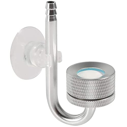 Difusor Co2, Difusor Co2 Acuario, Atomizador Co2, Atomizador Acuario, Atomizador Co2 Acuario, Refinador Co2 Acuarios, Difusor Sistema Atomizador Acuario, para Pecera, Planta de Acuario, Plateado
