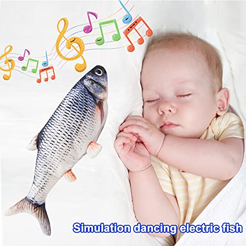 Dingyue Flopping Fish Moving Fish Juguete de peluche con luz y sonido realista Flopping Fish Wiggle juguetes de peces movimiento gatito juguetes