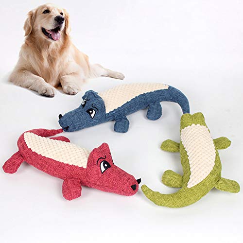 Disfraz de Hallloween Mascota Ropa para Perros Cachorro Molar Lindo en Forma de cocodrilo Volar Chirrido Mordisco Mordisco Juguete Divertido Disfraces Accesorios- Verde