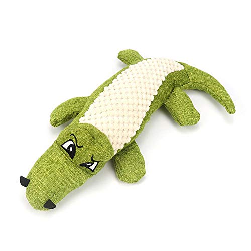 Disfraz de Hallloween Mascota Ropa para Perros Cachorro Molar Lindo en Forma de cocodrilo Volar Chirrido Mordisco Mordisco Juguete Divertido Disfraces Accesorios- Verde