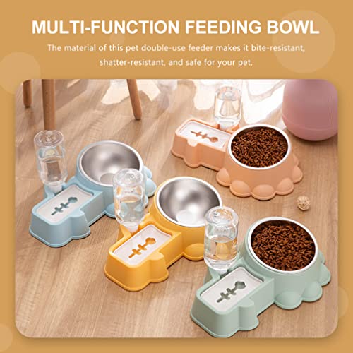 Dispensador Automático de Alimentos para Mascotas para Mascotas: Amarillo Adorno Automático de Mascotas Agua de Gravedad Automática Beber Fuente de Alimento para Perros O