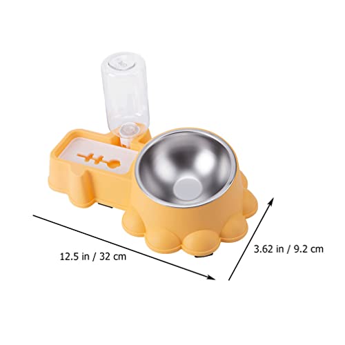 Dispensador Automático de Alimentos para Mascotas para Mascotas: Amarillo Adorno Automático de Mascotas Agua de Gravedad Automática Beber Fuente de Alimento para Perros O
