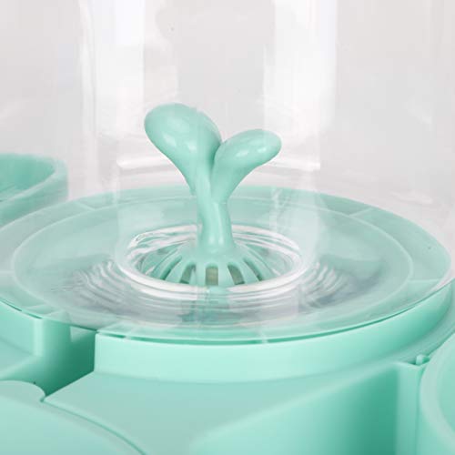 Dispensador de alimento para perros Juego de cuencos de agua y comida Suministros de alimentación para gatos Dispensador de agua para gatos Plástico(Green water dispenser + double bowl)