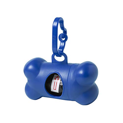 Dispensador de bolsas recoge cacas perro, dispensador con forma de hueso de bolsitas colectoras de excremento de perros y mascotas, 15 Bolsas Biodegradables (Naranja)
