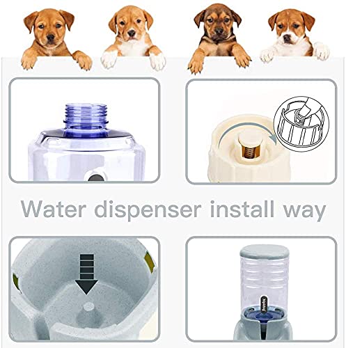 Dispensador de croquetas y agua 3,8 l, comedero y bebedores, cuenco automático para gato, perro, conejo,