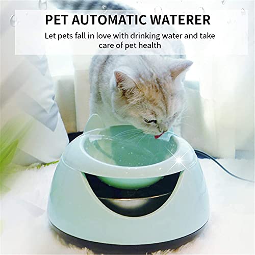 Dispensadores de agua para masco Fuente de bebida del gato, 1,5 litros de la fuente de consumo de mascotas silenciosa automática con DIRIGIÓ Luz, USB Plug Gat Boting Fountain adecuado para gatos, perr