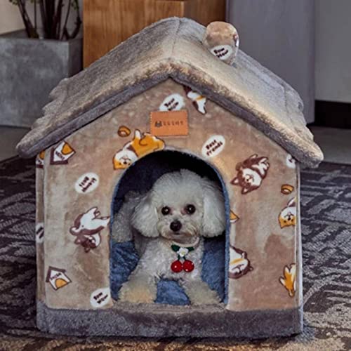 djhivjis Casa plegable para perros, cama para gatos, sofá de invierno, perrera para dormir, casa para mascotas, sofá de cueva cerrado, suministros para mascotas