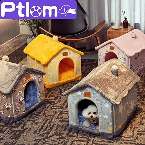 djhivjis Casa plegable para perros, cama para gatos, sofá de invierno, perrera para dormir, casa para mascotas, sofá de cueva cerrado, suministros para mascotas