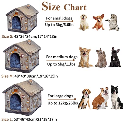djhivjis Casa plegable para perros, cama para gatos, sofá de invierno, perrera para dormir, casa para mascotas, sofá de cueva cerrado, suministros para mascotas