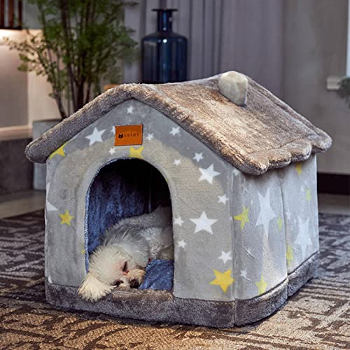 djhivjis Casa plegable para perros, cama para gatos, sofá de invierno, perrera para dormir, casa para mascotas, sofá de cueva cerrado, suministros para mascotas