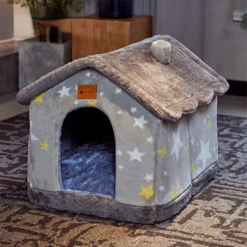 djhivjis Casa plegable para perros, cama para gatos, sofá de invierno, perrera para dormir, casa para mascotas, sofá de cueva cerrado, suministros para mascotas